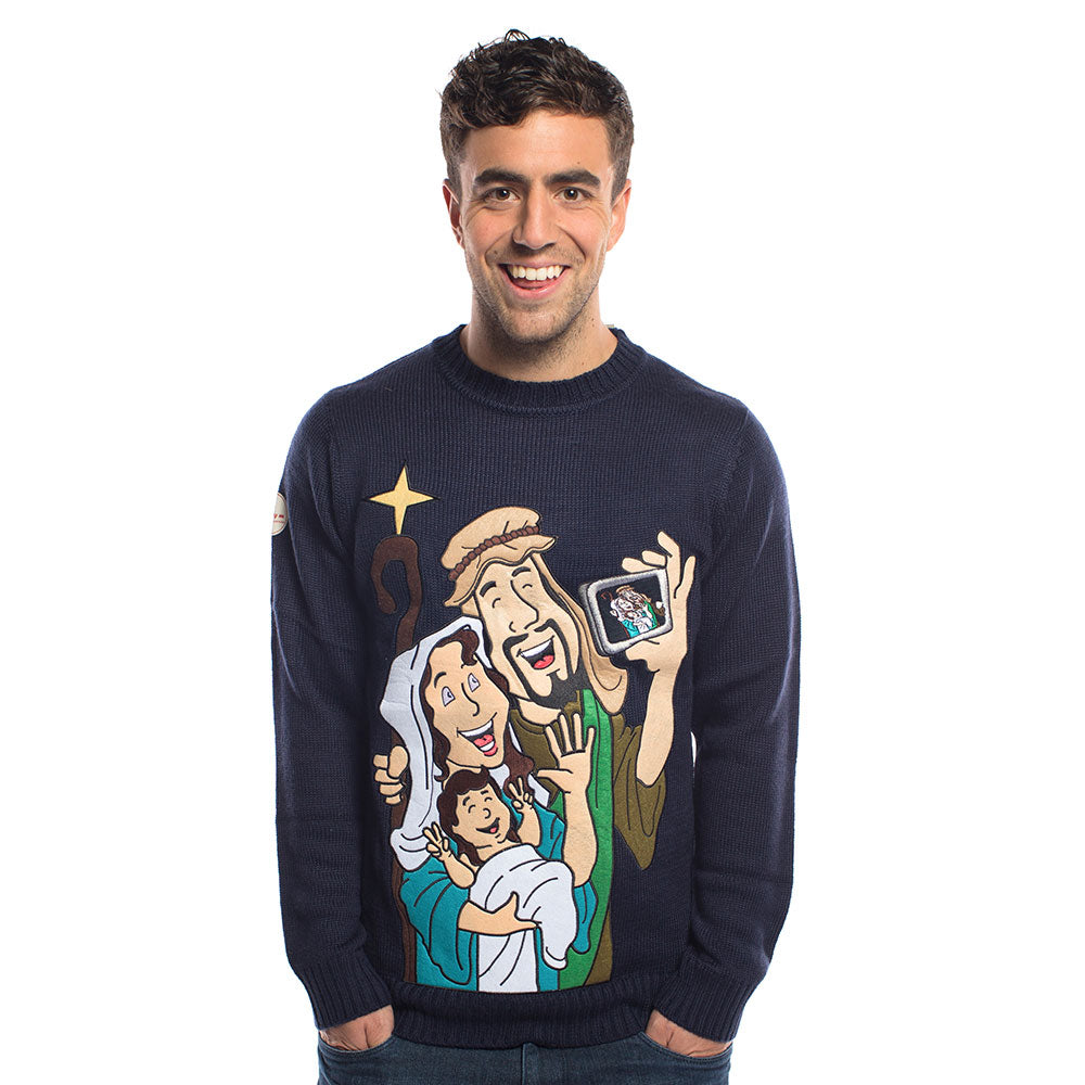 Baby Jesus Christmas Jumper on male